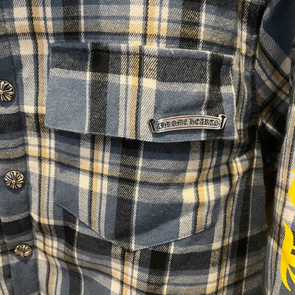 Chrome Hearts Printed-Sleeve Lined Plaid Jacket - Picture 2 of 11